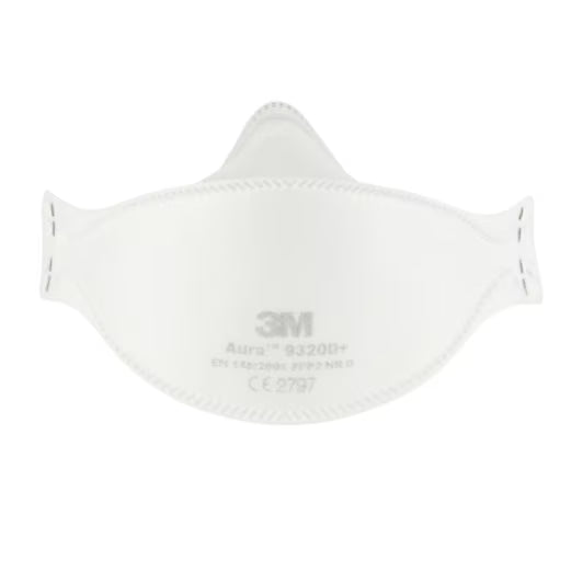 3M™ 9320D+ Aura™ Wegwerpstofmaskers, FFP2, zonder ventiel, 3/verpakking