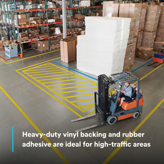 3M™ Duurzame vloermarkeringstape 971L, Yellow, 101.6 mm x 33 m, 0.43 mm, Individually Wrapped Conveniently Packaged