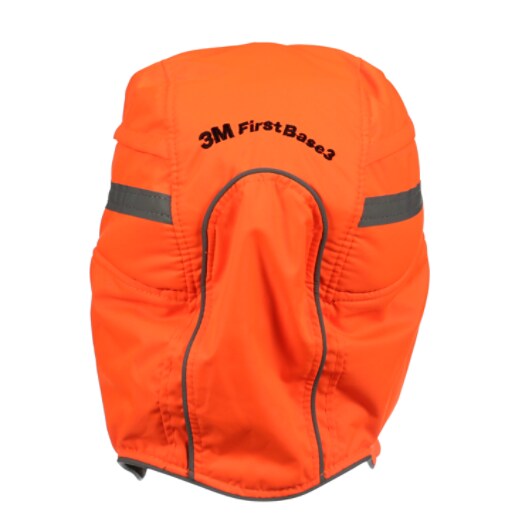 3M™ First Base™ 3 Stootpet 2021218, Winter, hi-viz, oranje, korte klep, 55 mm, aangepast