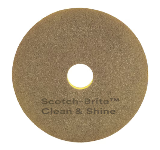 Scotch-Brite™ Clean & Shine dubbelzijdige vloerpads, Geel, 480 mm, 5/Doos