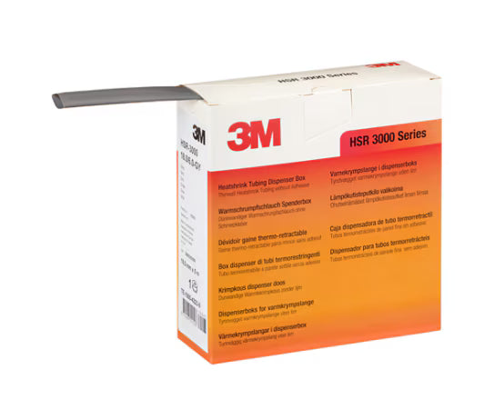 3M™ HSR 3000 Dunwandige Warmtekrimpkousbuis op Minirol, Grijs, 18/6 mm, 5 m, Dispenserdoos