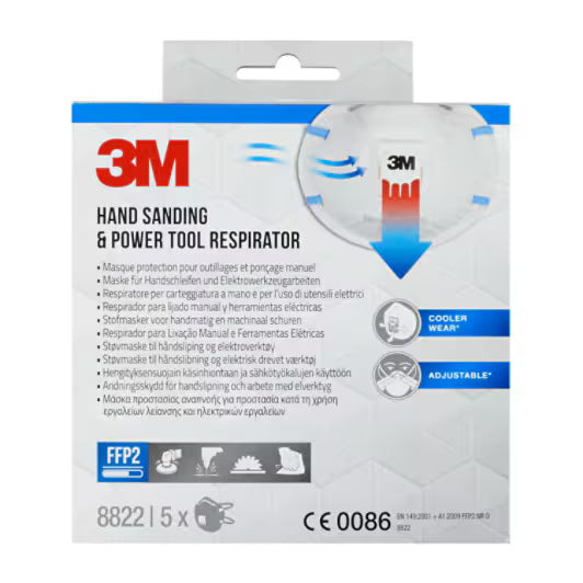 3M™ Cool Flow™ Stofmasker 8822, FFP2, met ventiel, 5/verpakking
