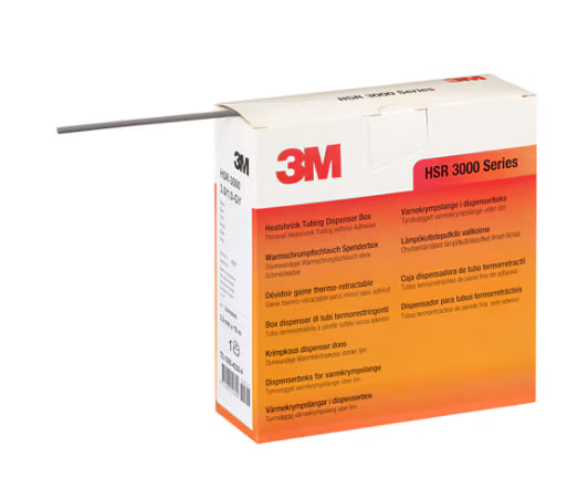3M™ HSR 3000 Dunwandige Warmtekrimpkousbuis op Minirol, Grijs, 6/2 mm, 10 m, Dispenserdoos