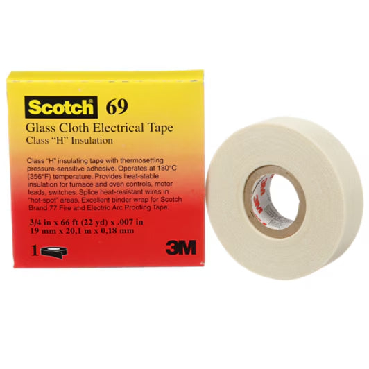 3M™ ET 69 Glasvezeltape, MC9, Wit, 25 mm x 33 m x 0,18 mm
