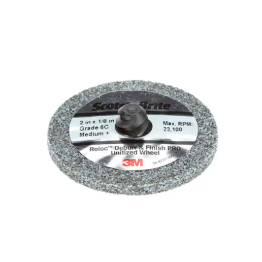 Scotch Brite™ Roloc™ Deburr and Finish PRO Unitized Wiel DP-UR, 76 mm x 3,2 mm, Zonder Gat, 4C MED+